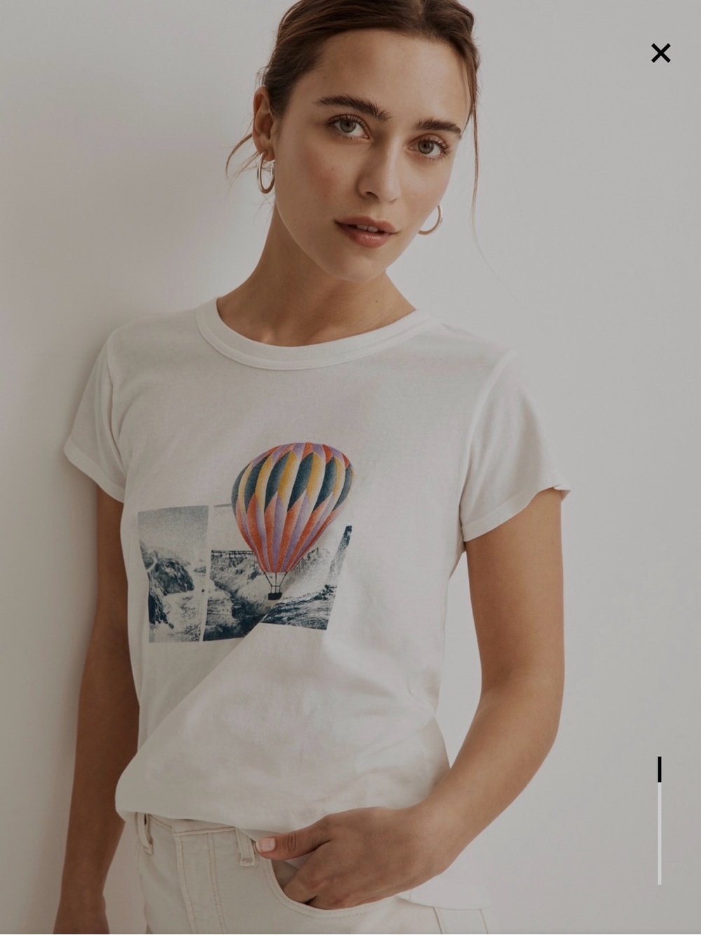 Madewell Hot Air Balloon Graphic Perfect Vintage Tee in Lighthouse Size XL NWT